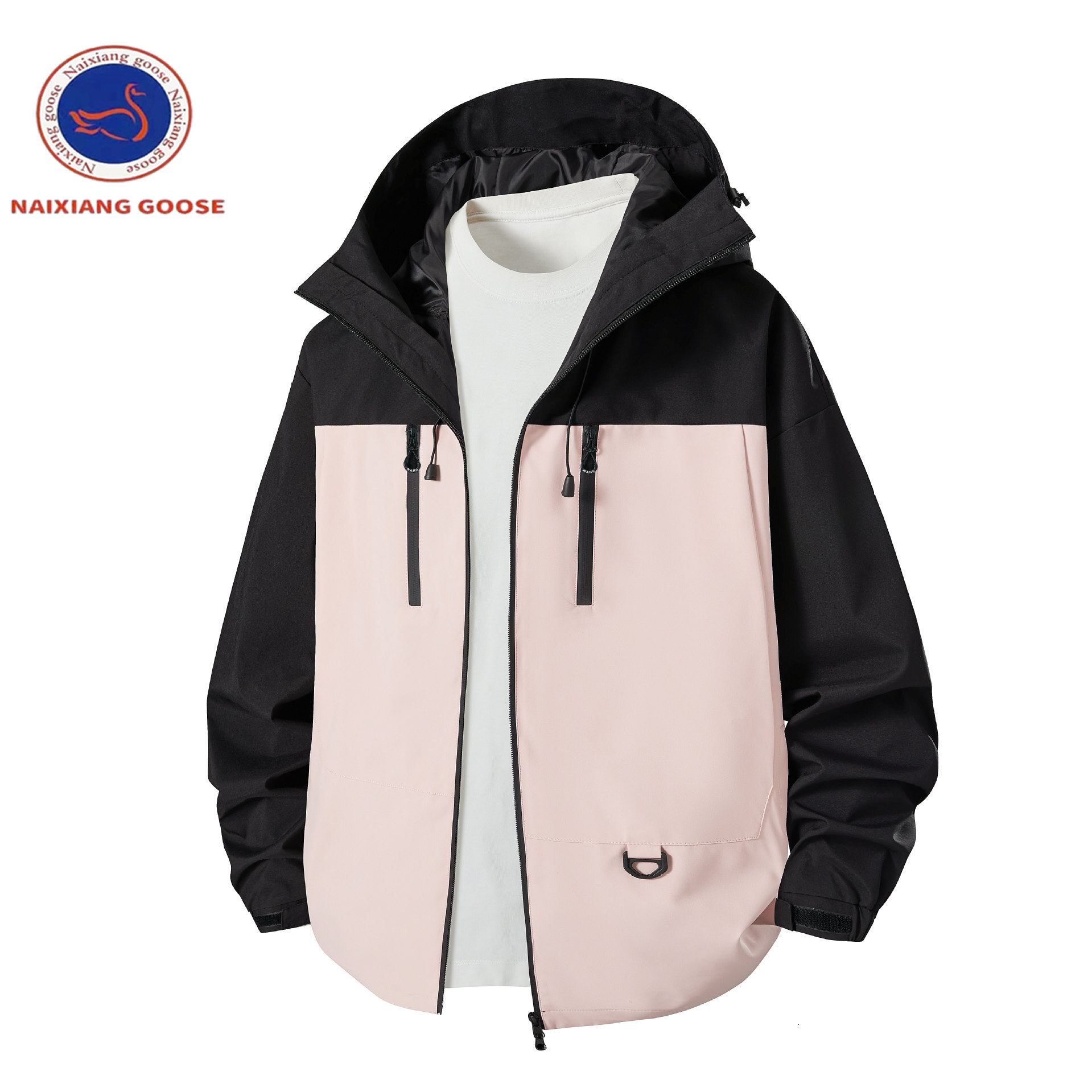 Ddmyoutdoor Spring And Autumn Waterproof Solid Color Unisex Versatile Casual Hooded Hard Shell Outdoor Loose Trendy Jacket Jogging Suit
