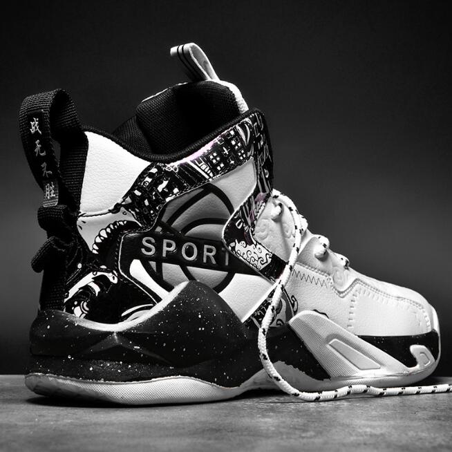 High top basketball shoes men's autumn/winter leather casual sports shoes new anti slip youth training and competition shoes Z 6.4-1