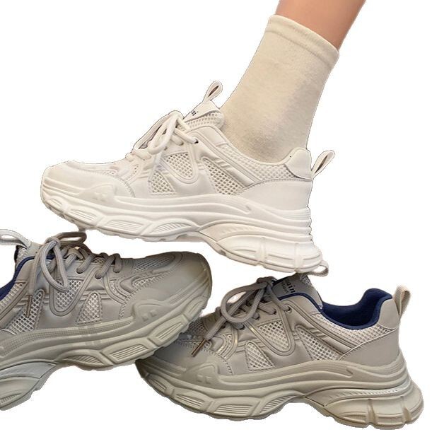 Dad Women S New Summer Early Autumn Breathable Mesh Platform Thick Sole White Casual Shoes Sneakers Sports Shoes Ddmysaturn