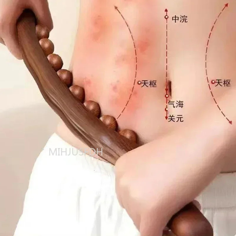 20/8 Beads Gua Sha Massage Stick Back Massage Tendons Wood Scraping Stick Point Treatment Gus A Sha Tool Muscle Relaxing 250603