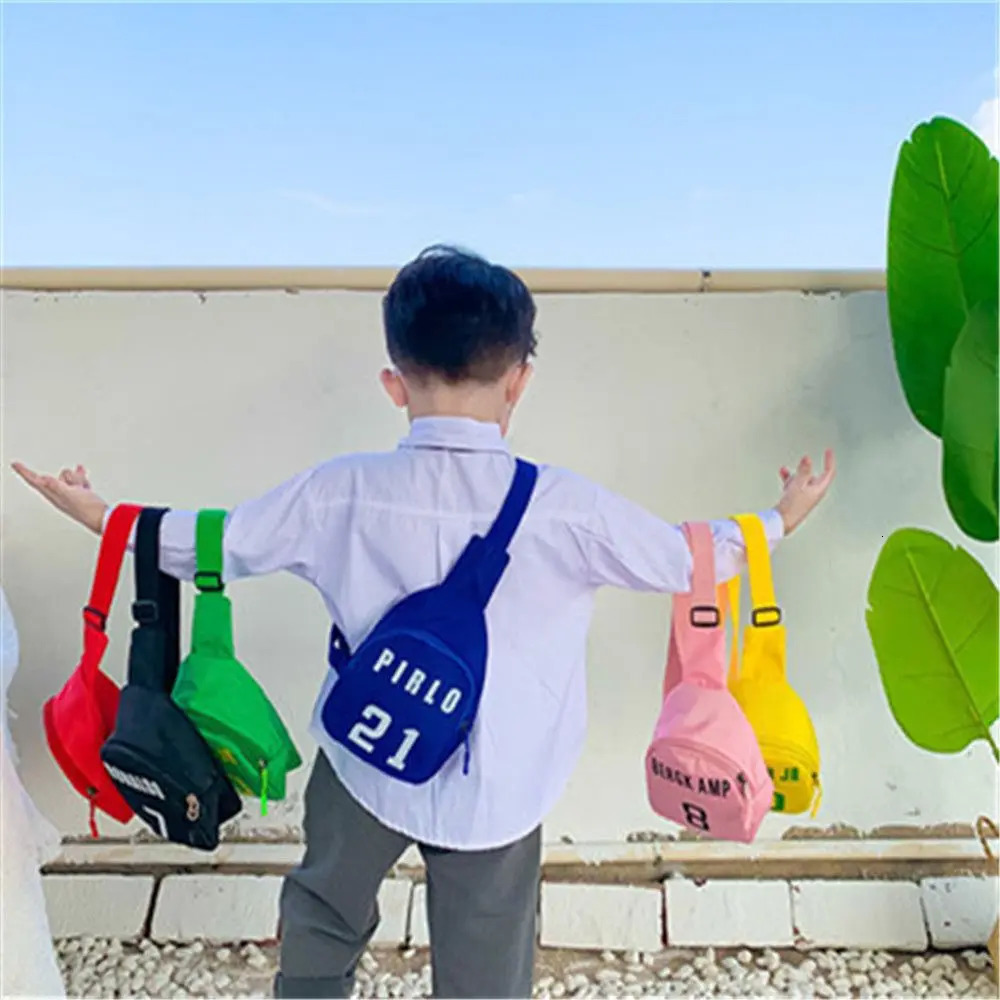 Childrens Fashion Number Printed Chest Bag Girls Boys Sports Leisure Messenger Handbags Allmatch Shoulder Bag 250605