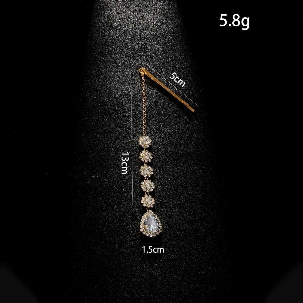 Stonefans Vintage Teardrop Forehead Chain Maang Tikka Indian Jewelry Exquisite Hairpin Boho Rhinestone Hair Jewelry Wedding Z250605