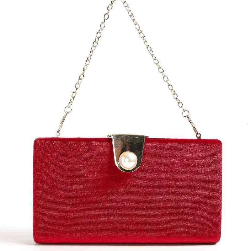 Vintage Simple Design Veet Clutch Wedding Ball Lardies Green/red Evening Bags with Shoulder Chain Elegant Square Handbags
