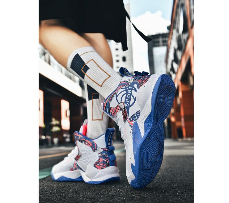 High top basketball shoes men's autumn/winter leather casual sports shoes new anti slip youth training and competition shoes Z 6.4-1