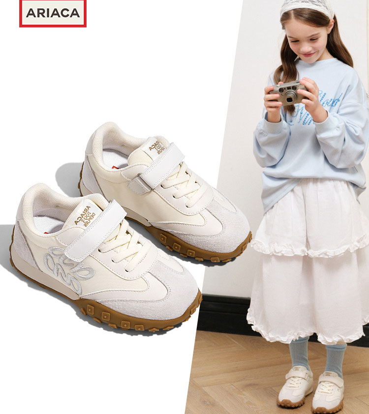 ARIACA Airesu children's sports shoes white girls' shoes 2025 spring new middle and large children's shoes shoes Gump shoes