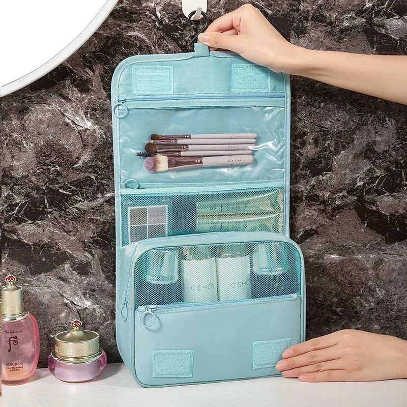 Travel Makeup Bag High Capacity Toiletries Storage Pouch Make Up Organizer Waterproof Beauty Bathroom Wash Bag 250605