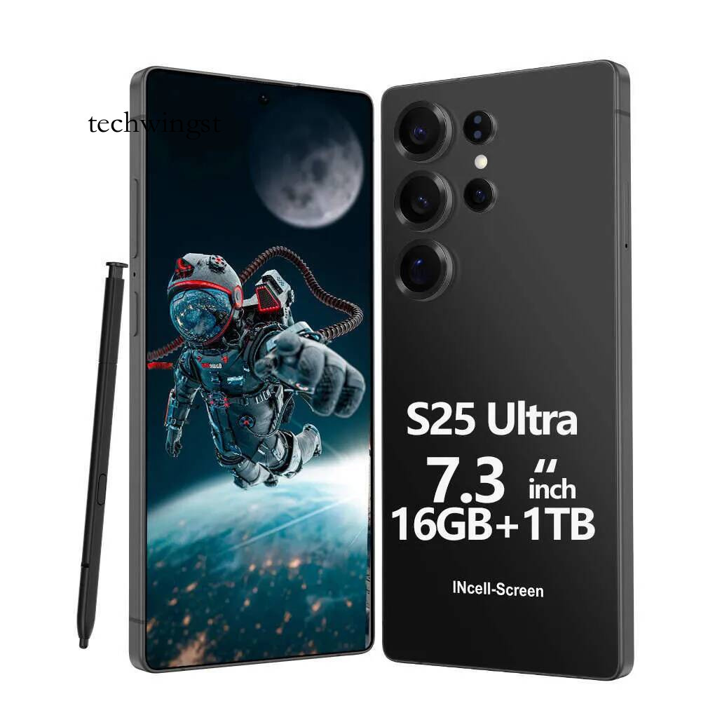 New Cellphones S25 Ultra Smartphone 5G 7.3inch HD Screen Android 16GB+1TB Face recognition Unlock Mobile Phone Global Version Multi-Language Englishph