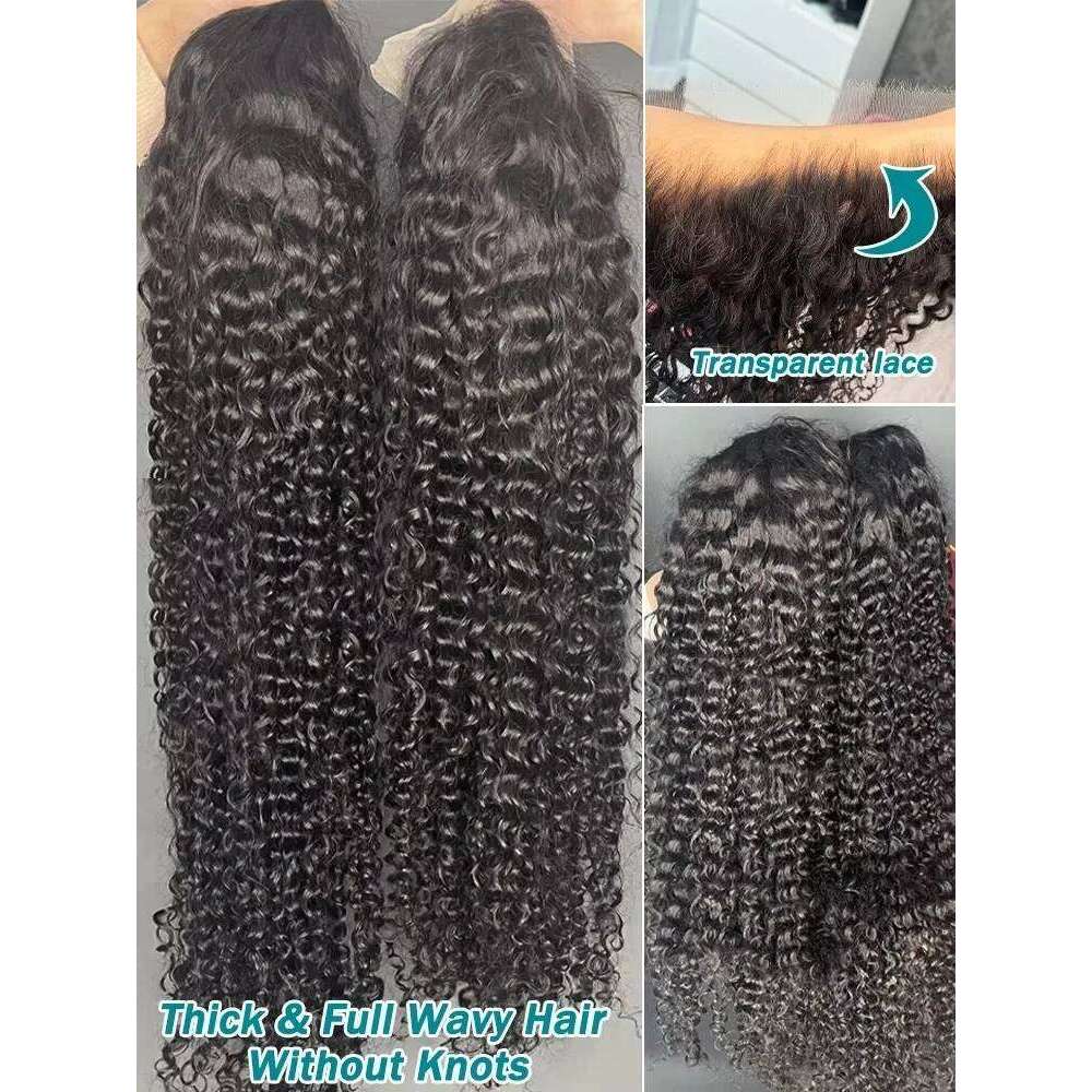 Lakeisha 30 42 Inch Curly Wigs Human Hair 6x6 Glueless 13x6 HD Lace Frontal Deep Wave Black Wig Preplucked Raw Indian For Women