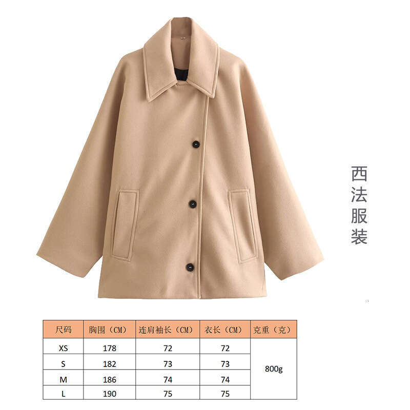 Women's Fashion Autumn New Asymmetric Blend Short Loose Coat Jacket B5