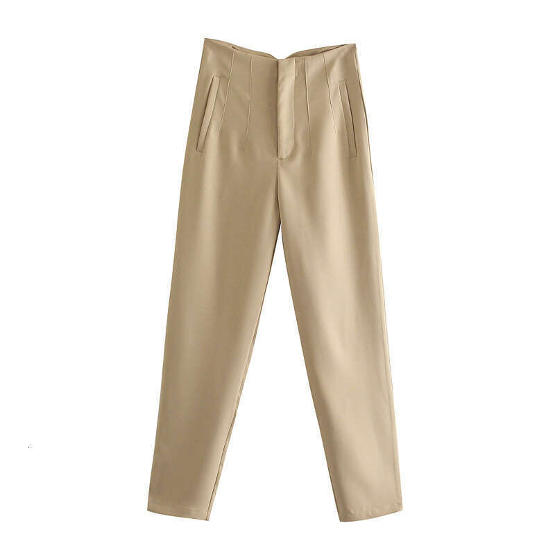 Workplace Women's High-Waisted Slimming Suit Pants, 38 Colors, Youthful Ankle-Length Pants B5