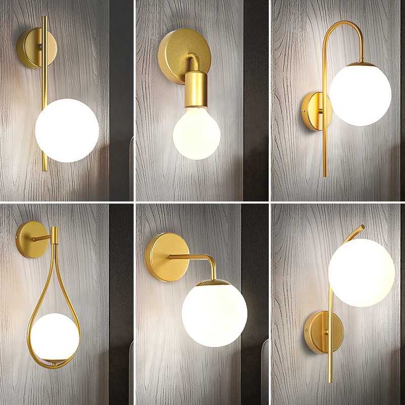LED Glass Ball Wall Lamp Voltage 110V 220V Black/Gold Upholstery Light For Living Room Bedroom Bedside Aisle Stair Wall Light Z250605