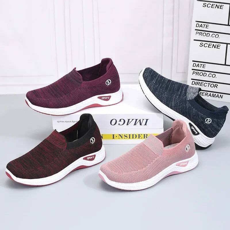 Ddmyoutdoor Women Vulcanized Slip On Flats Female Autumn Loafers Walking Shoes Ladies Casual Mesh Breathable Sneakers Footwears Outdoor Shoes
