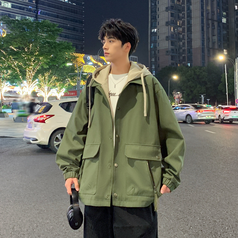 Ddmyoutdoortwo Piece Jacket For In Spring And Autumn Loose Plus Size Trendy Brand Hooded Workwear Jacket Outdoor Windproof Men Jogging Suit