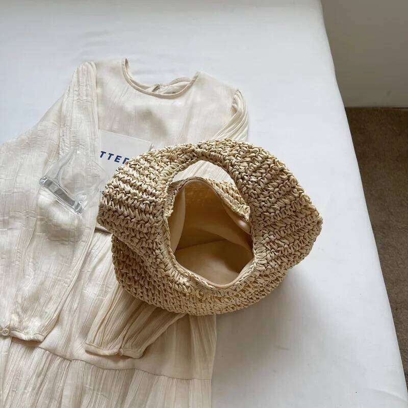 LEFTSIDE Simple Straw For Women 2025 Summer Ladies New Weave Shoulder Bag Females Beach Bags Lady Handbags And Purses