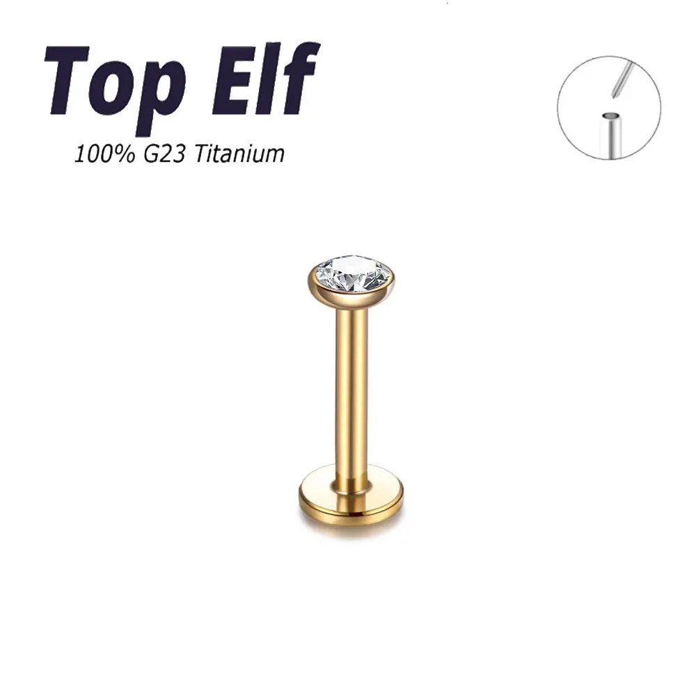 1/10/50PC G23 ASTM 36 Push In Style Lip Labret Piercing Colorful CZ Crystal Ear Helix Piercings Jewelry 16g 18g 20g 250605