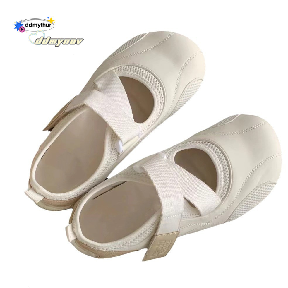 2025 Summer New Ugly Cute Shoes Women's Velcro Mary Jane Shoes Women's Flat Bottom Versatile Casual Shoes Puff Single Shoes ddmynov