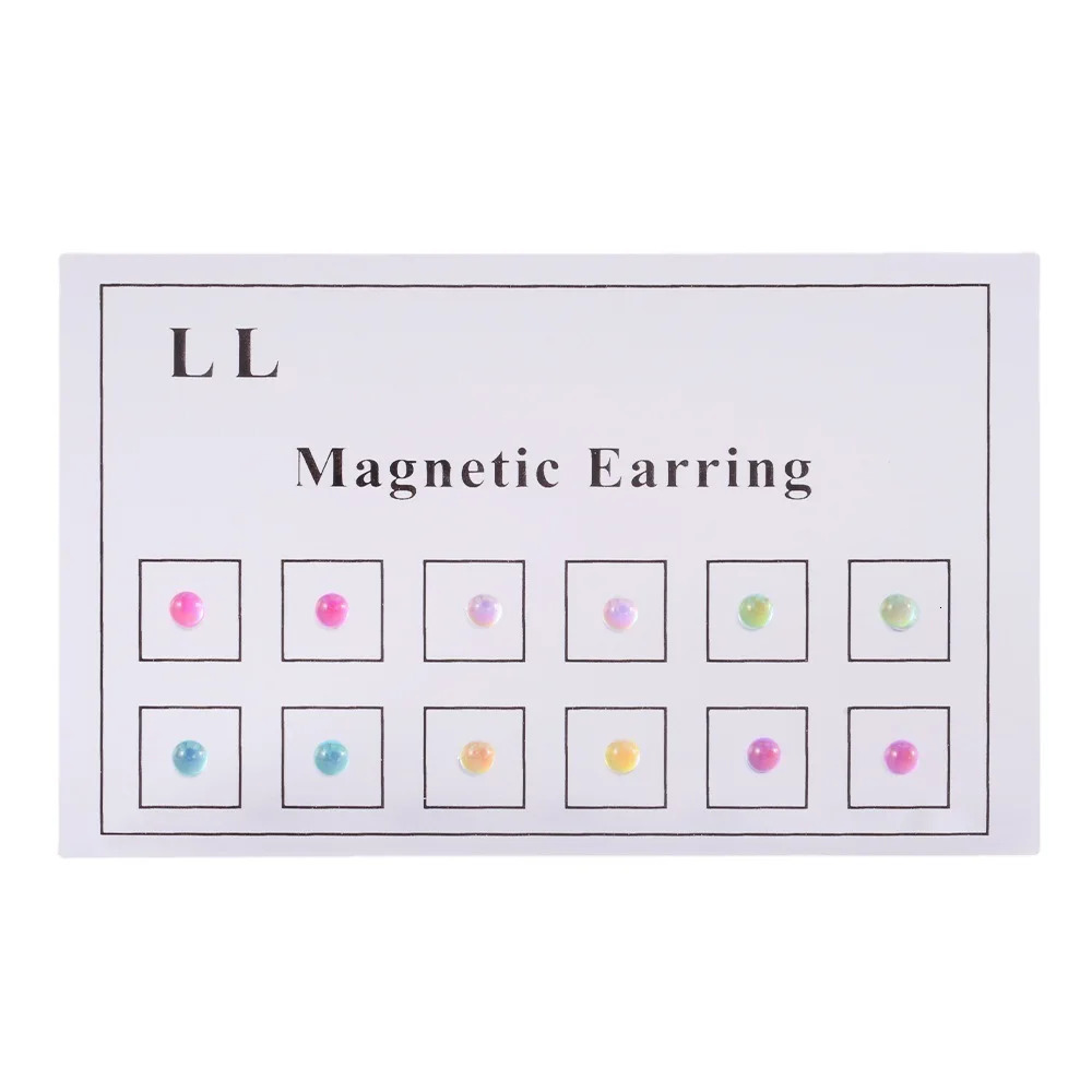12Pcs/lot Magnetic Magnet Nose Stud Stainless Steel No Hole Nose Ring Ear Helix Cartilage Lip Labret Stud Non Pierced Jewelry 250605