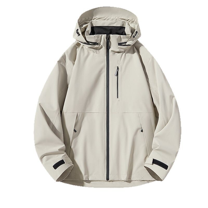 Ddmyoutdoor Spring New Single Layer Assault For Men Windproof And Rainproof Hooded Color Blocked Jacket Outdoor Versatile Jacket Top Jogging Suit