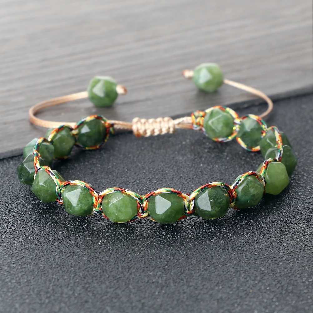 8mm Cut Surface Natural Stone Tiger Eye Stone Yellow Agate Bead Bracelet Elastic Handmade Bohemian Style Bracelets Jewelry Women W250606