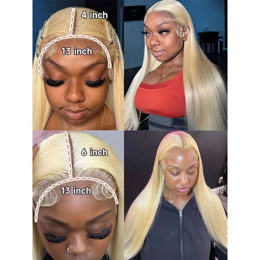 30 40 Inch Honey Blonde 613 Frontal Wigs 13x6 HD Lace Wig 250 Density 13x4 Transparent Brazilian Pre Plucked For Women