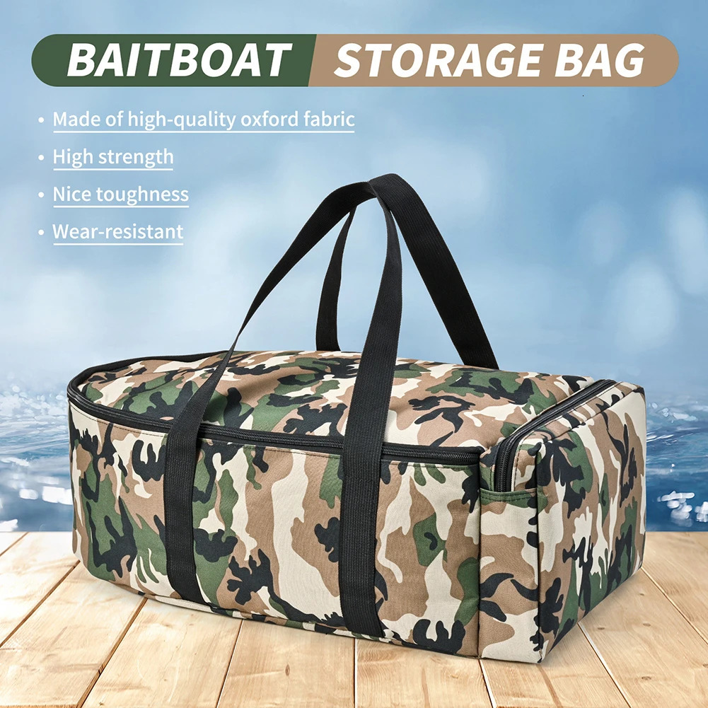 Fishing Boat Storage Bag Water Repellent Bait Boat Carry Bag Double Zipper Portable Carry Bag for Outdoor Fishing Tool 250603