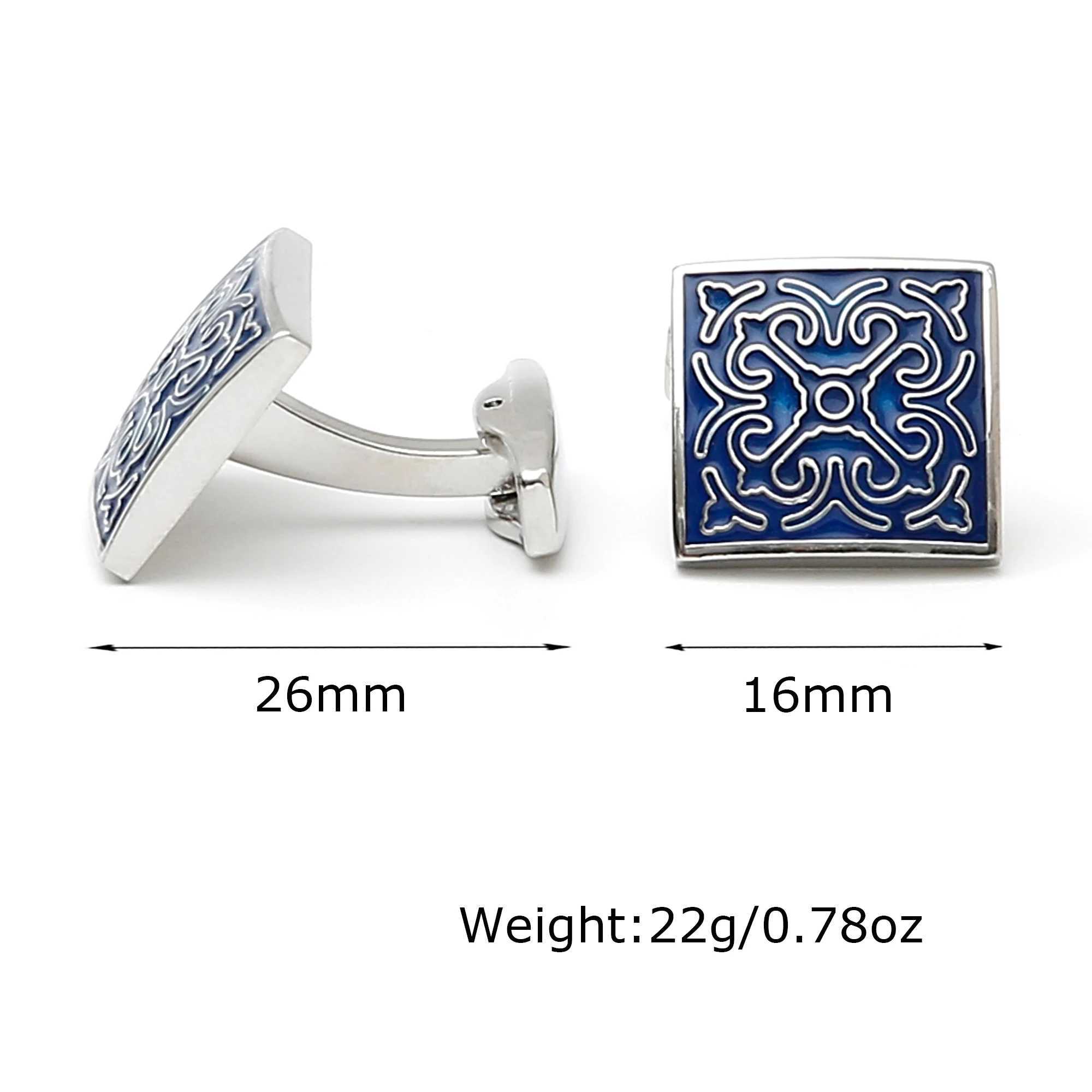 Cufflinks for Men TOMYE XK24005 Fashion Blue Black Pattern Buttons Casual Formal Dress Shirt Cuff Links Wedding Gifts Jewelry W250606