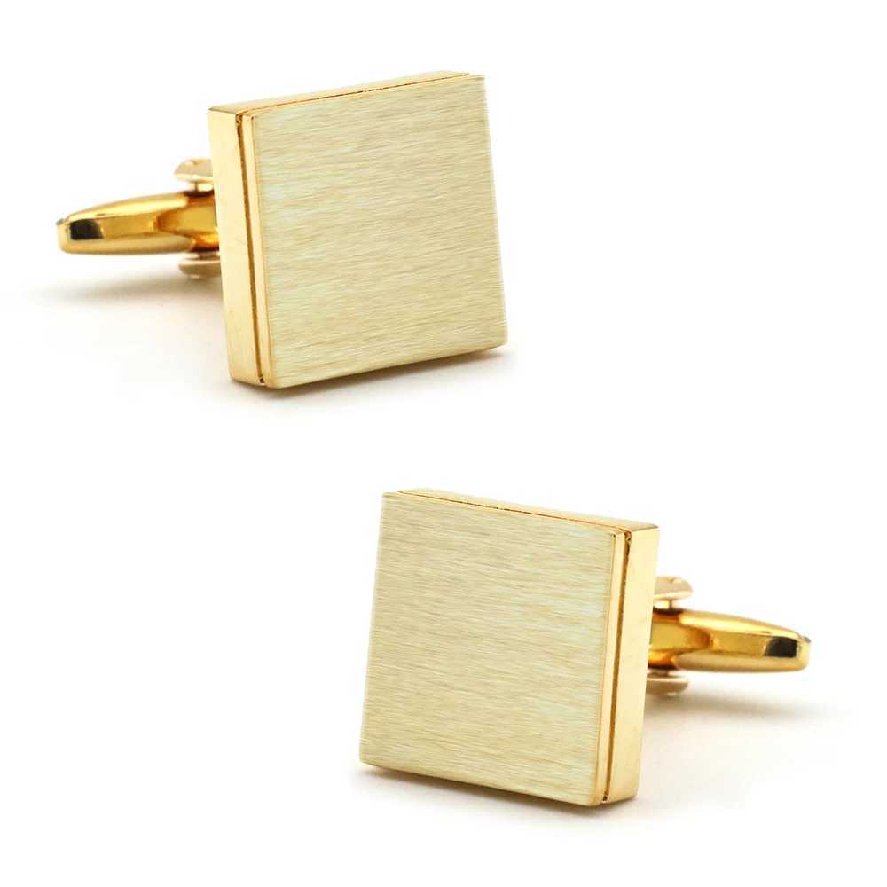 Business Cufflinks For Men Wire Drawing Square Design Quality Brass Material Silver Color Cufflinks Wholesale retail W250606