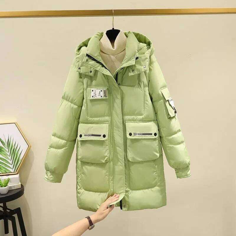 Winter Parkas Jacket Women's 2025New Korean Loose Down Cotton Coat Female Hooded Thicken Warm Padded Casual Overcoat Ladies Tops