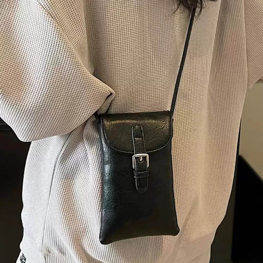 Women Small Buckle Crossbody Bag Korean Solid Texture Daily Commute All-Match Phone One Shoulder Bags High Grade Commute Packs 250605