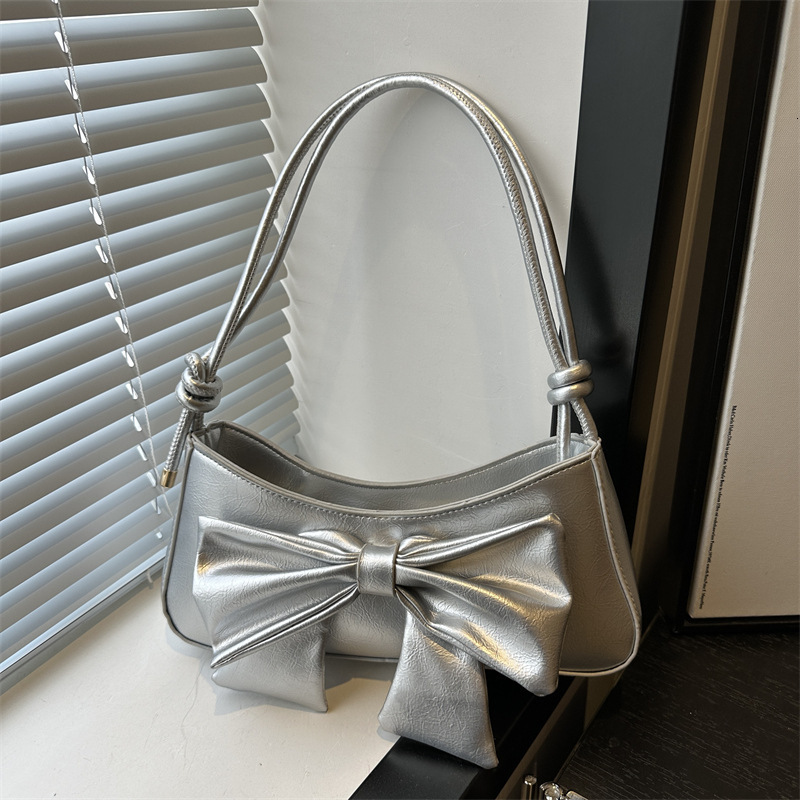 designer High-end Bowknot Underarm Small Square Bag for Women 2025 New Fashion Single Shoulder Bag Cross-border Foreign Trade Style Crossbody Bag