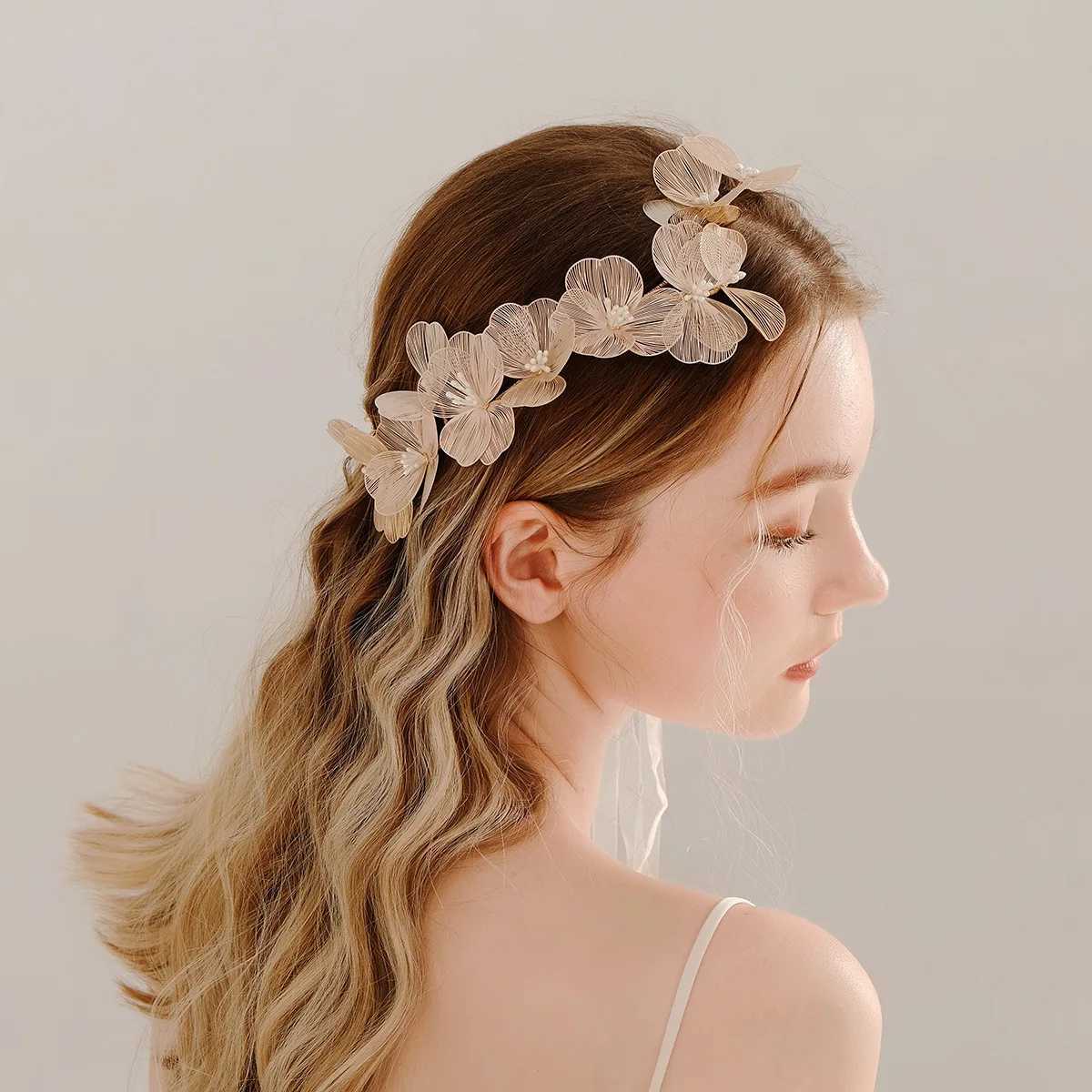 Tiaras Earring Sets Wedding Hair Accessories For Women Flower Rhinestone Pearl Headbands Dangler Princess Bridal Crowns Jewelry Z250605