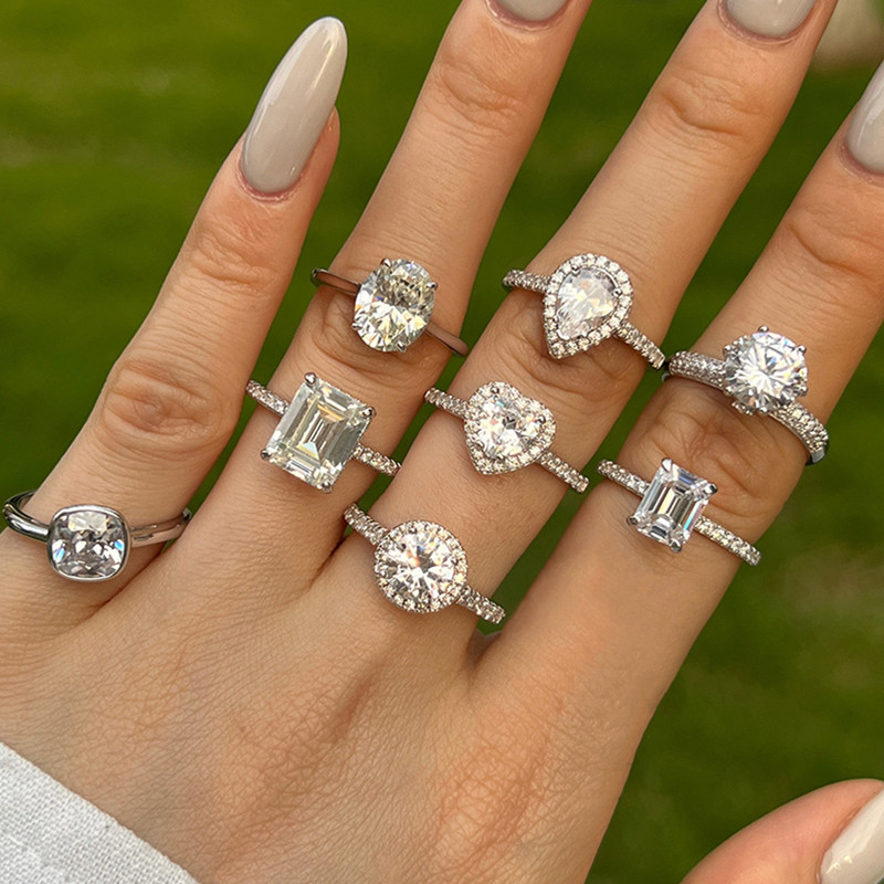 luxury moissanite ring designer for woman GRA certificate s925 sterling silver pear oval diamond love womens wed engagement rings jewelry friend gift box size 5-9