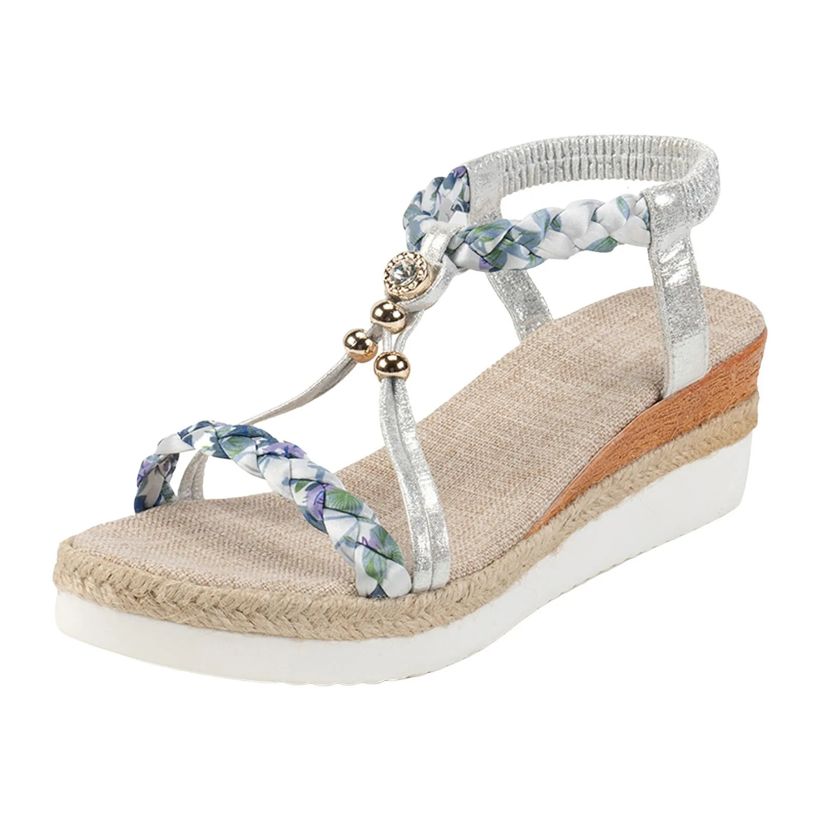 Spring And Summer Beach Sandals WomenS Fashion Wedge Heel Thick Sole Comfort Sandals For Women With Arch Support And Back Strap 250605