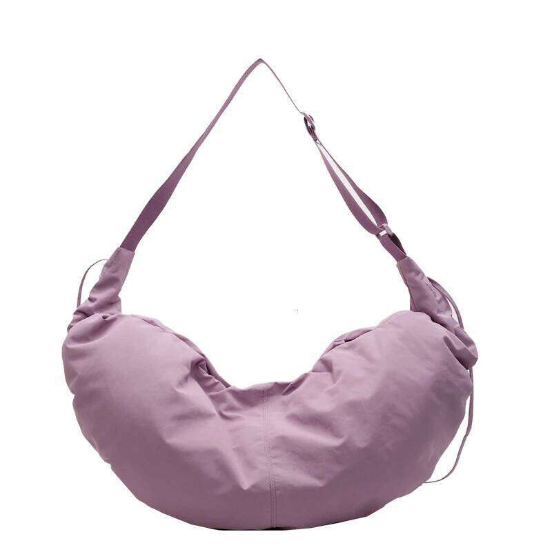 2025 Spring Casual Nylon Crossbody Half Moon Shape Lightweight Large Capacity Shoulder Trendy Crescent Horn Bag