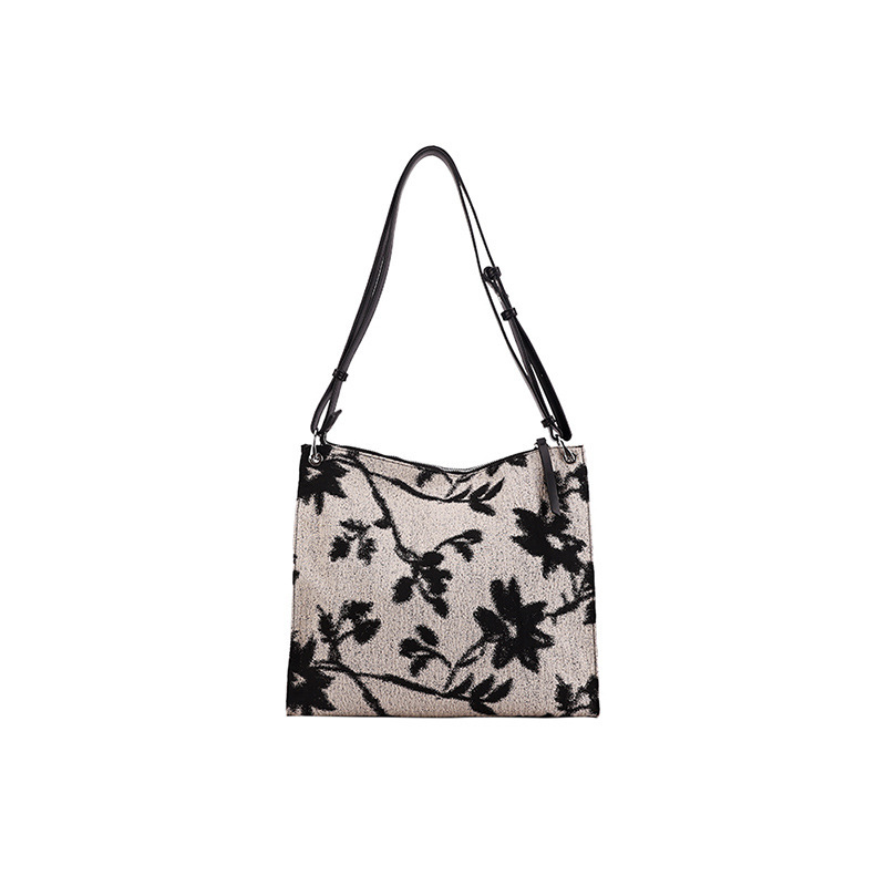 designer 2025 New Niche Jacquard Canvas Bag Large Capacity Bag for Women Crossbody Underarm Bag High-end Single Shoulder Tote Bag