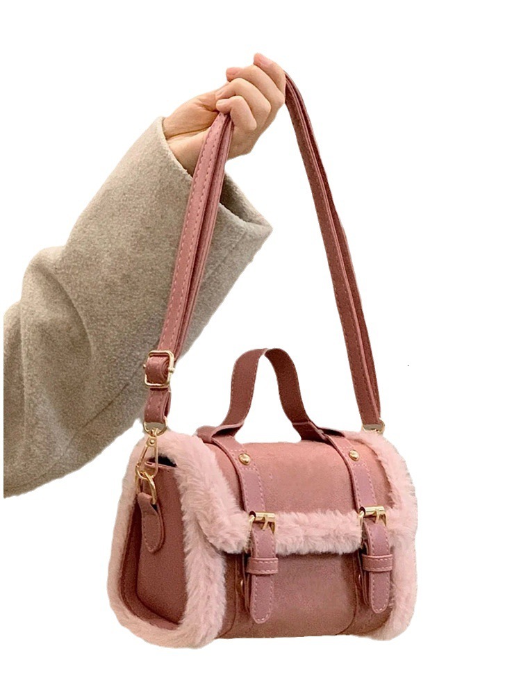 designer Li Tea Fashion Handbag Autumn Winter Women's Bag 2025 New High-end Ins Niche Furry Crossbody Bag