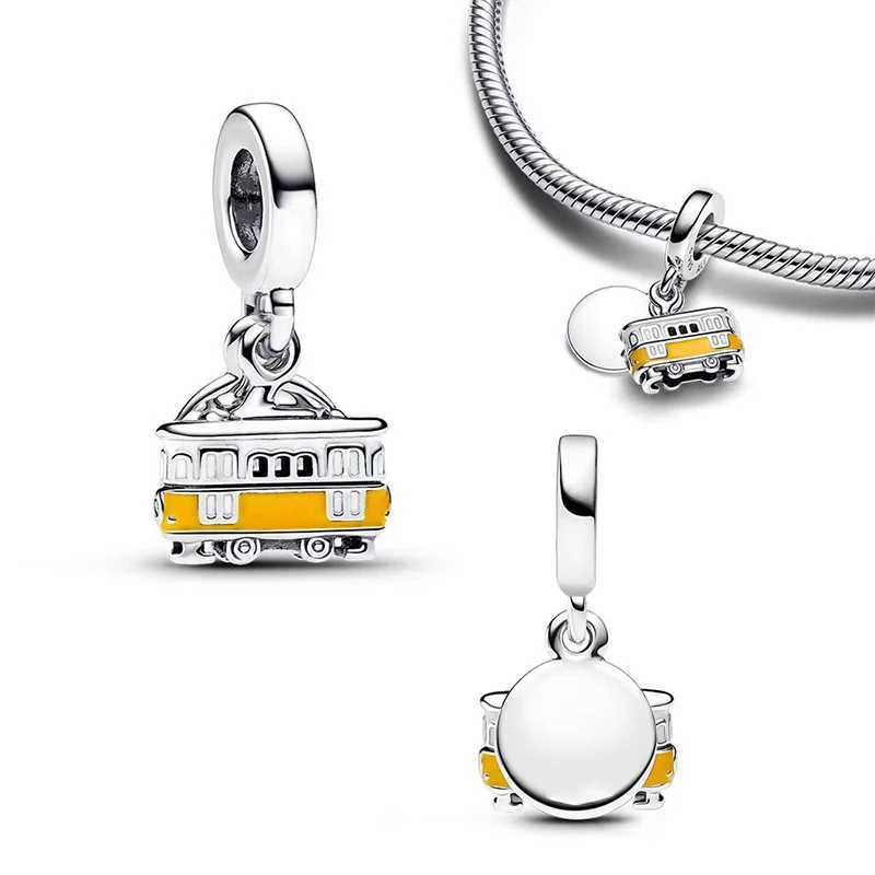 Hot Sale 925 Silver Car Bicycle Pendant Charm Beads Fit Pandach Original DIY Bracelets Party Fashion Birtay Gifts Fine JewelryXJ250607