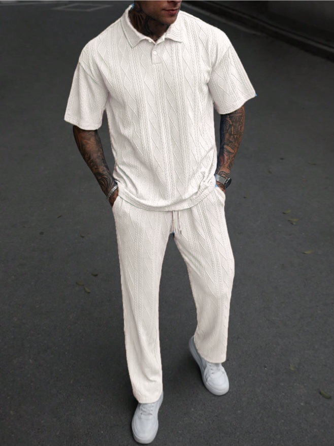 mens summer tracksuits set two-piece tracksuit sport fitness suit two piece outfits set solid t-shirt top slim pants tracksuit sportswear plus size