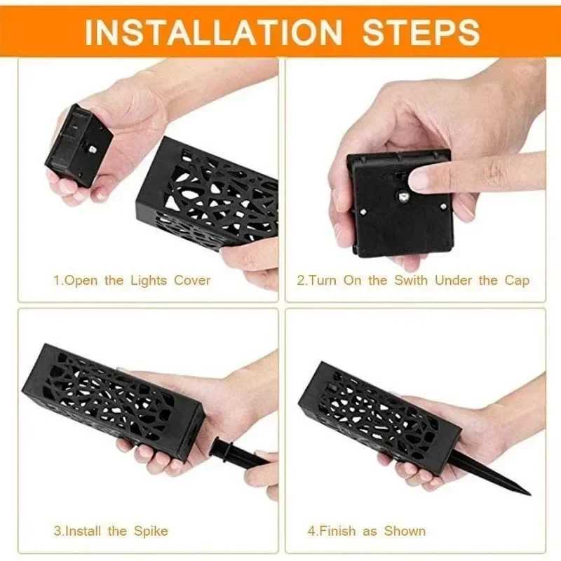 1~8Pcs Solar Powered Hollow Garden Lights Outdoor Waterproof LED Landscape Decor for Yard Pathway Park Warm White Solar LampXJ250606