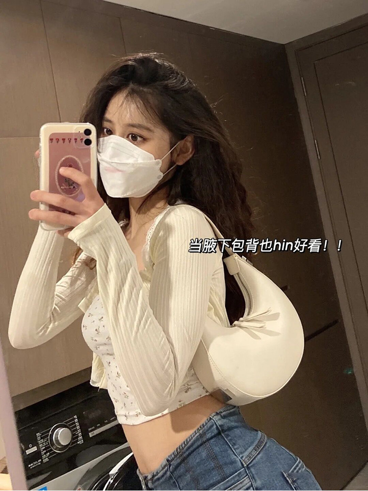 designer Niche Designer Bag for Women 2025 New Trend Simple Personality Underarm Crescent Bag Internet Celebrity Versatile Handbag Shoulder Bag