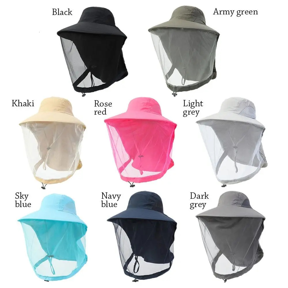 Fashion Unisex Foldable Mosquito Hat With Hidden Net Mesh Repellent Insect Bee Protection Casual Outdoor Sunscreen Fishing Cap 250605