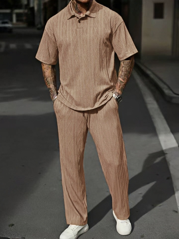 mens summer tracksuits set two-piece tracksuit sport fitness suit two piece outfits set solid t-shirt top slim pants tracksuit sportswear plus size