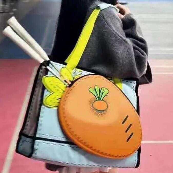 2025 New Badminton Tennis Racket Carrot Women Large Capacity Sports Tote Cute Handbag Shoulder Bag