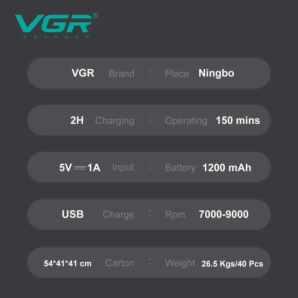 VGR Face Professional Hair Mini Shaver Cordless Beard Trimmer Reciprocating Portable Electric Razor For Men V-308