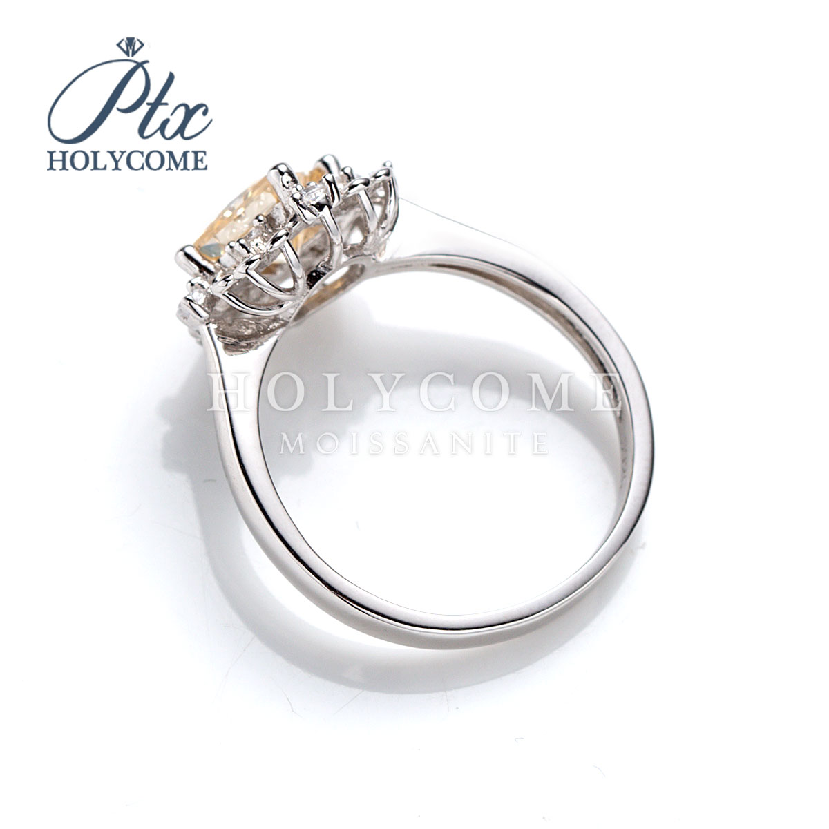 Women's Luxury Jewelry Moissanite Diamond Ring Silver Plated Flower Shaped Moissanite Engagement Wedding Romantic Gemstone Rings Women Party