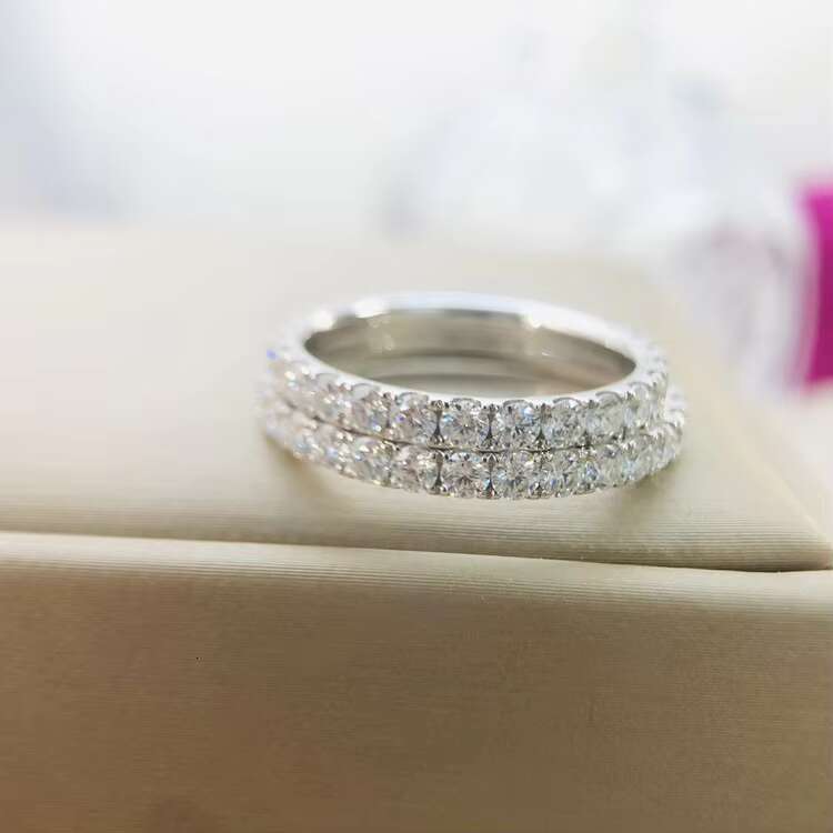 Roomy Moissanite Diamond Jewelry 10K 14K 18K White Gold Engagement Wedding Couple Rings