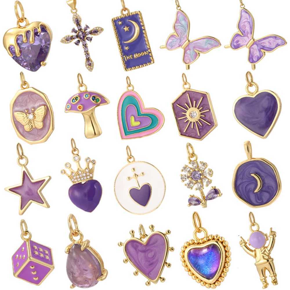 Cute Heart Charms for Jewelry Making Supplies Gold Color Cross Butterfly Charm Dijes DIY Woman Earrings Necklace Bracelet Pendant XJ250607