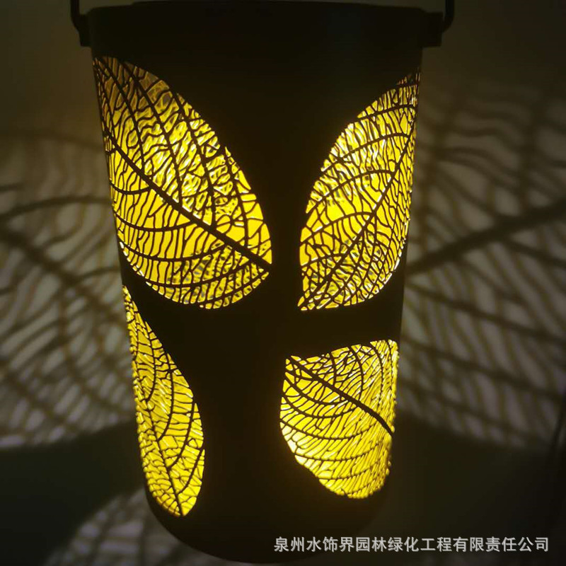 LED solar wrought iron hanging light landscape garden light waterproof outdoor garden lighting lawn light