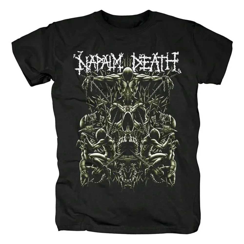 Napalm Death Grindcore Heavy Metal T-Shirt Men Women 00% Cotton Plus Size Printed Oversized O-Neck Streetwear Unisex Tees W250607
