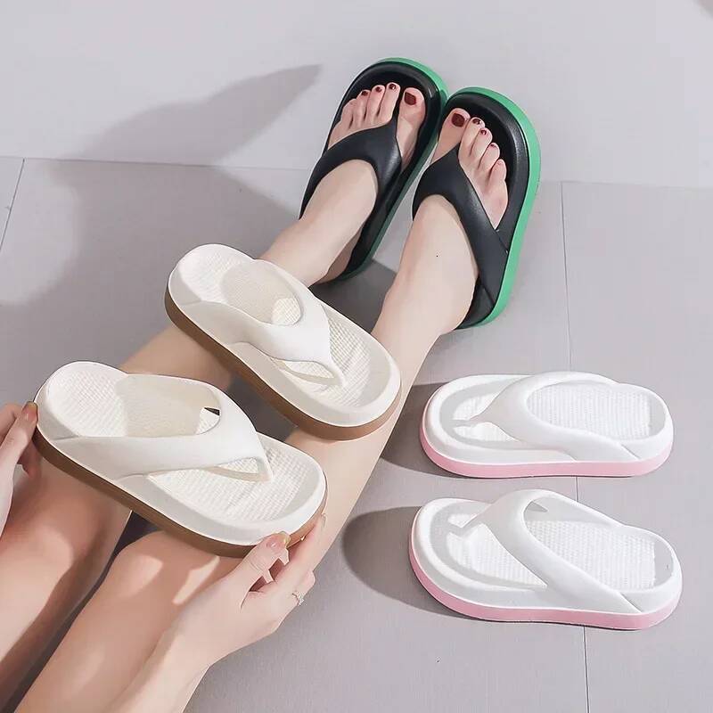 Ddmyoutdoor Woman Flip Flops Popular Design Shoes Trend Casual Platform Sandals Non Slip Outdoor Slippers Unique Features Flat Beach outdoor shoes